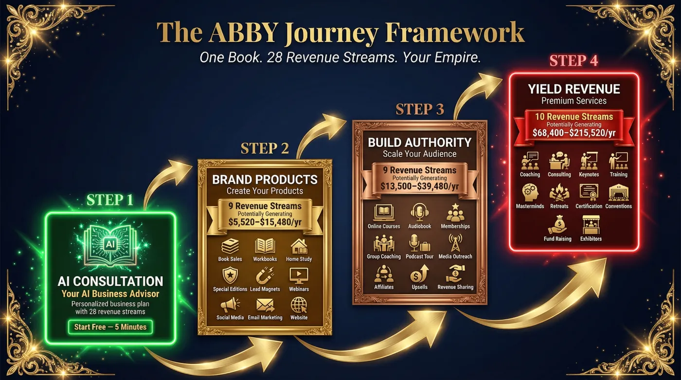 The ABBY Journey Framework: Brand, Build, Yield staircase